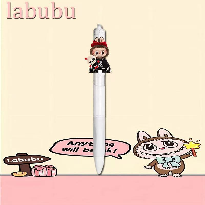 Labubu Press-type Pens Quick-dry 0.5mm Black Gel Pens Set of 18 for Students' Exams and Practice