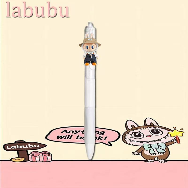 Labubu Press-type Pens Quick-dry 0.5mm Black Gel Pens Set of 18 for Students' Exams and Practice