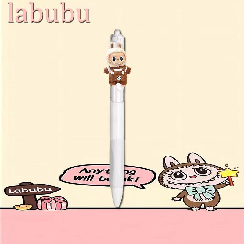 Labubu Press-type Pens Quick-dry 0.5mm Black Gel Pens Set of 18 for Students' Exams and Practice